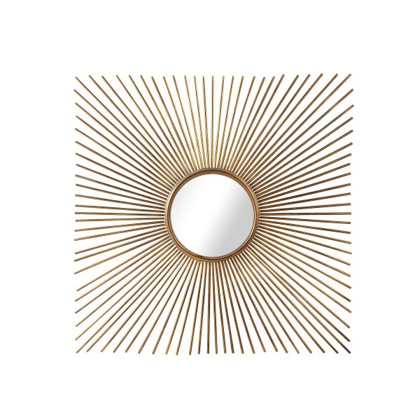 Miroir carré en rayons de laiton STRAW